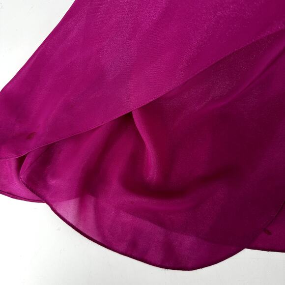 Cache Evening Gown Chiffon Strapless Maxi Sweetheart Empire Waist Magenta 4 - Picture 5 of 8